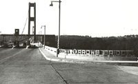 1940 East Entrance showing toll plaza, lamp post and sign GHM, Bashford 2780