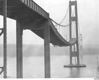  Artist's sketch of 1940 Narrows Bridge with toll plaza WSDOT1940 Narrows Bridge, looking west from the Tacoma side. WSDOT4