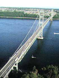 Aerial view of 1950 Narrows Bridge WSDOT