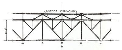 Warren truss of the 1950 Narrows Bridge, sketch WSDOT