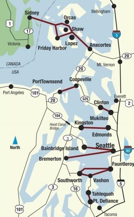 Washington State Ferries System Map image