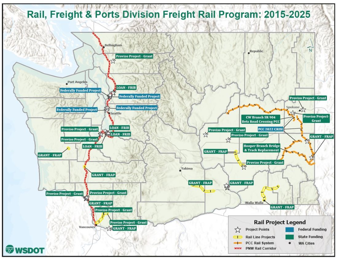 Rail, Freight, Ports Division Freight Rail Program: 2015-2025 map