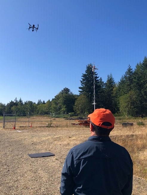WSDOT drone pilot conducting a survey mission image