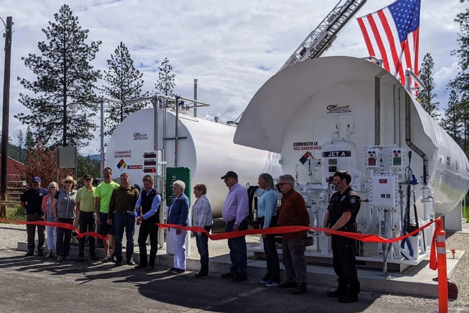 City of Chewelah, Chewelah Municipal Airport. A ribbon cutting for a new aviation fuel tank that was funded with a $425,000 CARB Loan