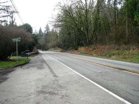 View to west of the end of the historic Sunset Highway at Milepost 20.08.