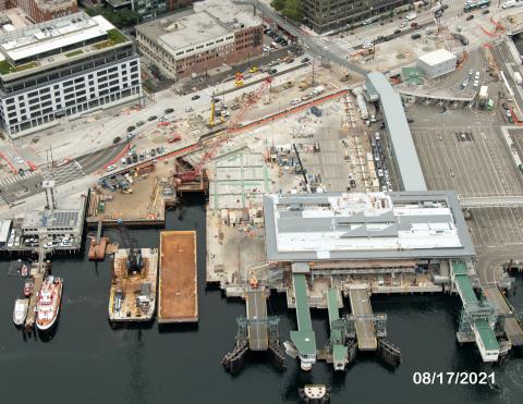 Aerial view Colman Dock August 2021