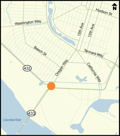 SR 432 (Industrial Way) - SR 433 (Oregon Way) - Intersection Improvements - Project Map