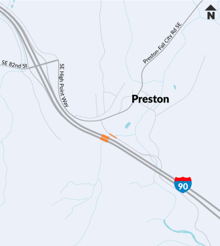 Map of the I-90 project location. 