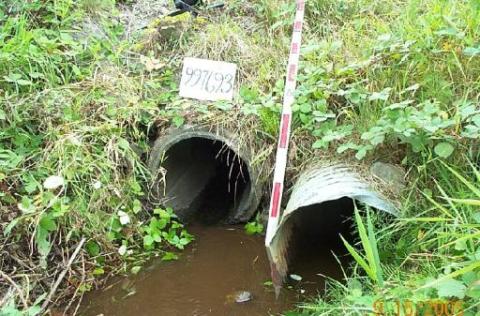 A photo of the culvert that carries an unnamed tributary to Ginder Creek under SR 169 near Black Diamond
