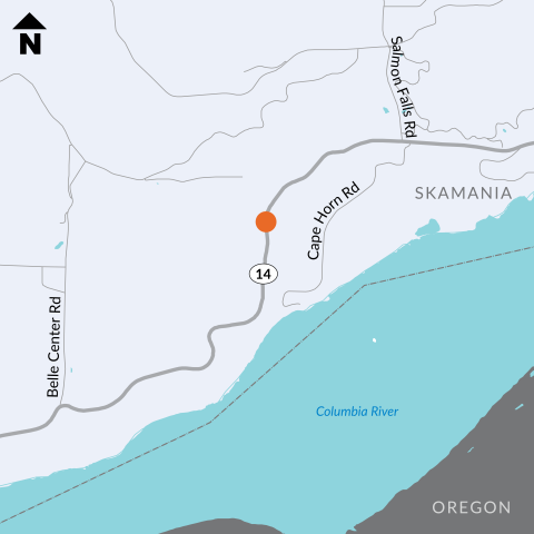 State Route 14 - one mile west of Salmon Falls Road - Debris Fence Repair project location