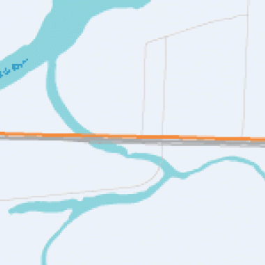 This map shows the US 2 westbound trestle between Lake Stevens and Everett, including it's connections to I-5.
