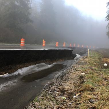 On Jan. 24, 2020, crews discovered more than 12 inches of roadway settlement and reduced the highway to a single lane for safety purposes. Since then, the roadway has dropped more than five feet. 