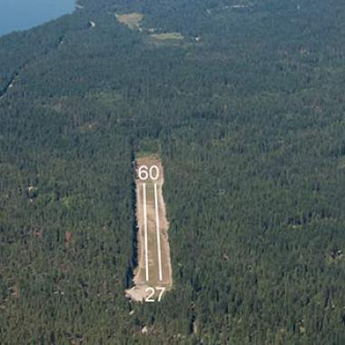 Lake Wenatchee State Airport runway in the middle of a forest.
