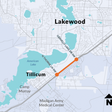 Map of where the proposed Gravelly-Thorne Connector will be built.