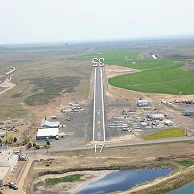 The runway at Warden airport. 
