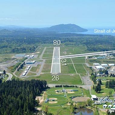 Fairchild Airport Runway located near the city center.