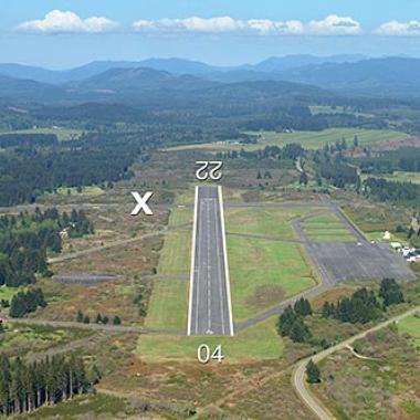 Quillayute Airport Runway located in flat grasslands.
