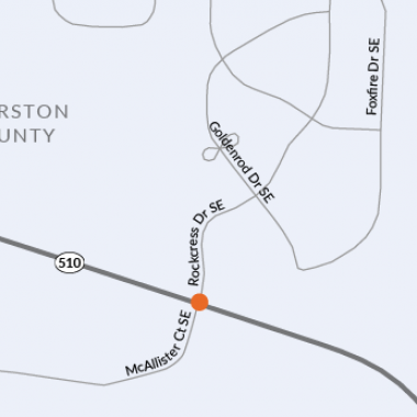 Map of study area at SR 510 and McAllister Court SE in Thurston County