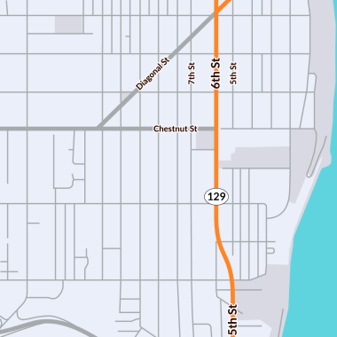 A map of SR 129 showing the corridor in Clarkston and the locations of improvements planned for spring 2025.