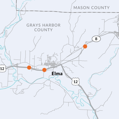 Map showing project locations at US 12 and SR 8.