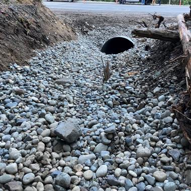 Completed 10-foot culvert beneath State Route 410 near Crystal Mountain Ski Resort.
