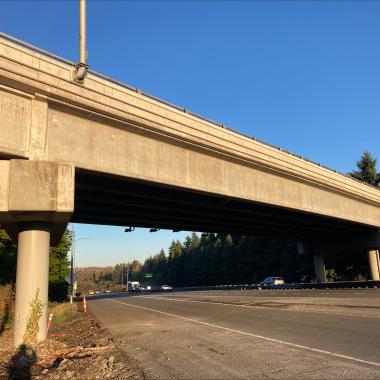 New girder installed on 24th Avenue South bridge over State Route 518 in SeaTac.
