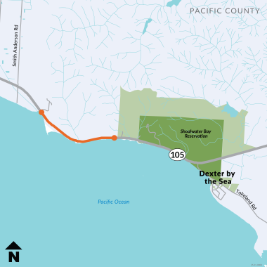 State Route 105 Graveyard Spit Dynamic Revetment and Dune Restoration project location