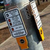 Image of accessible pedestrian signal pushbutton.