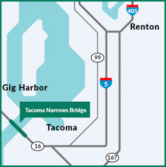 Seattle Toll Roads Map Tacoma Narrows Bridge Tolling | Wsdot