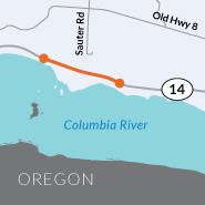 State Route 14 - 0.7 to 0.2 miles west of Chamberlain Lake Rest Area, between mileposts 73.16 and 73.92 - slope stabilization project in Klickitat County