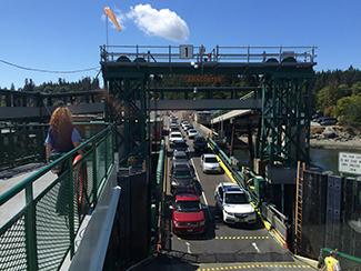 Ferry loading cars at Anacortes terminal