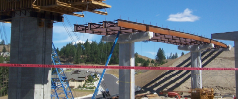 Picture of construction at the Wandermere Bridge in North Spokane.