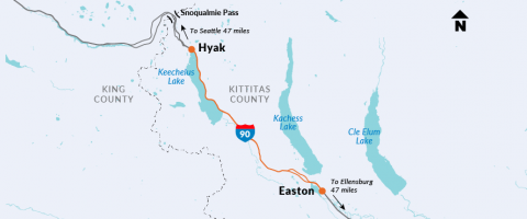 Map of Snoqualmie Pass East