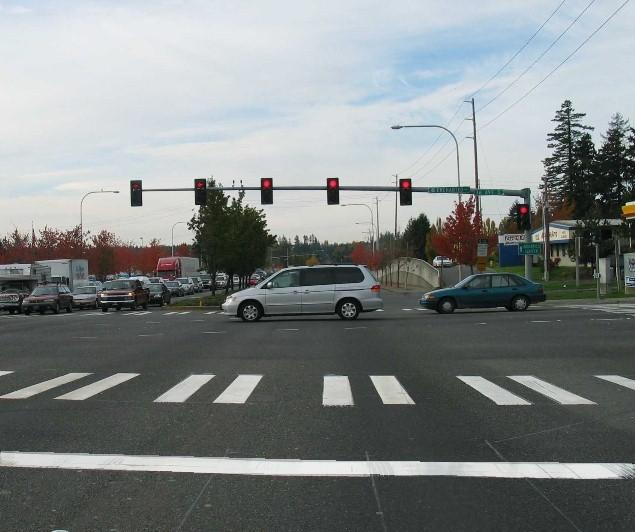 Zebra pattern of pavement markings