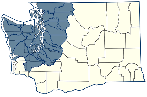 Map of Washington state showing court injunction affected area highlighted.