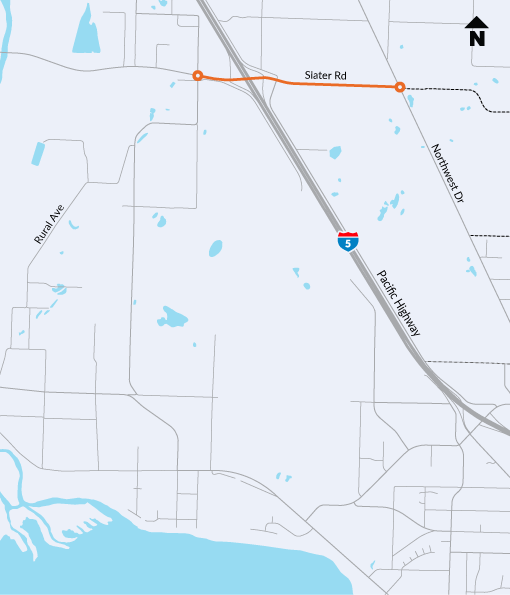 Map showing I-5 Slater Road Interchange Improvements