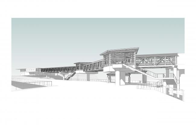 Drawing of the new Bainbridge Overhead walkway 