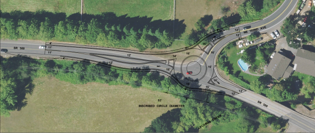 Conceptual Draft of SR 500 at NE 182nd Ave Compact Roundabout