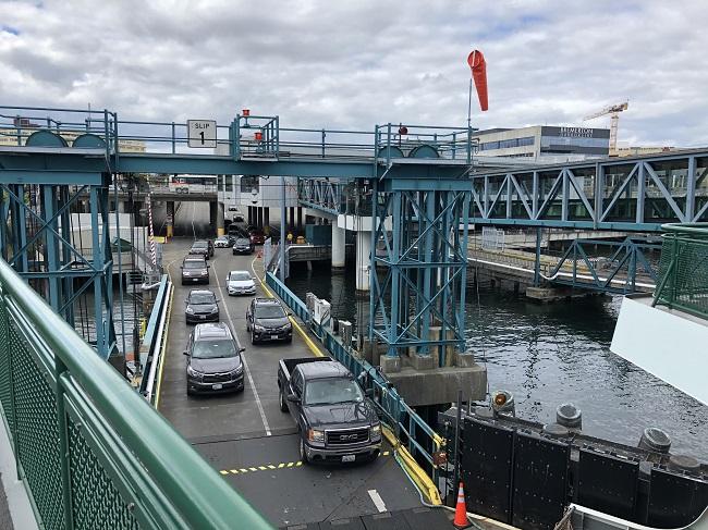 Photo of vehicle loading onto a ferry
