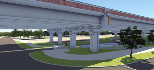 Design rendering of the finished structure for the NSC Sprague to Spokane River Phase 1 project.