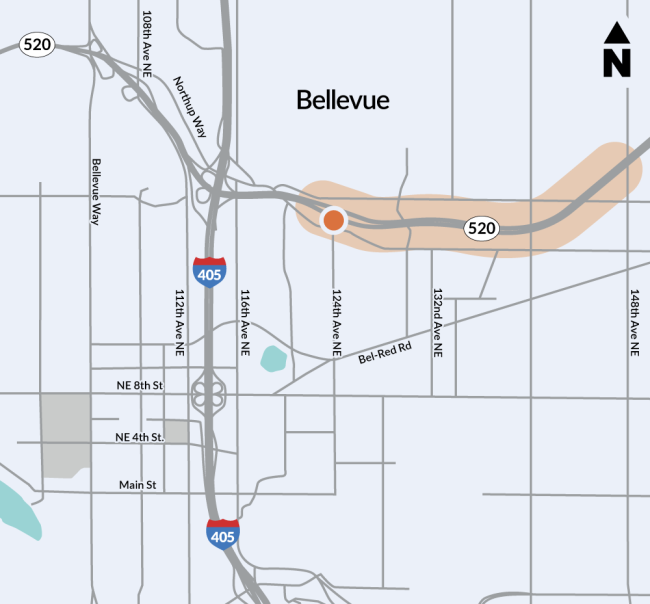 Map of the SR 520/124th Avenue NE Interchange