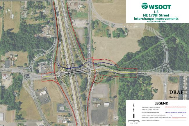 Image link to current design concept for the I-5/179th Interchange Improvement project. 