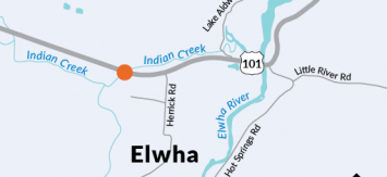 Work to improve fish migration at Indian Creek begins Feb. 7. This project builds upon WSDOT’s commitment to replace the nearly 100-year-old US 101 Elwha River Bridge farther east, which is expected to begin in fall of 2022. 