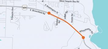 A map of the stretch of road in east Sequim on US 101 covered in the study.